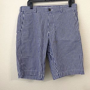 Brooks Brothers Shorts Mens Size 34 Plaid Bermuda Gingham Blue White